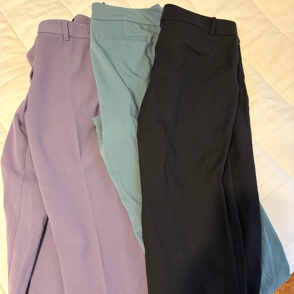 LOFT Women's Pants in Purple, Teal, and Black